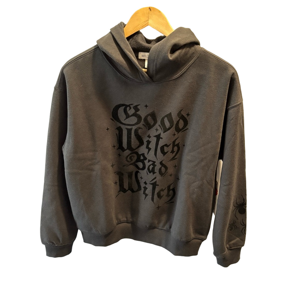 Wildfox Good Witch Blake Hoodie Pirate Black Size Small Spiders Halloween NEW - Picture 2 of 16